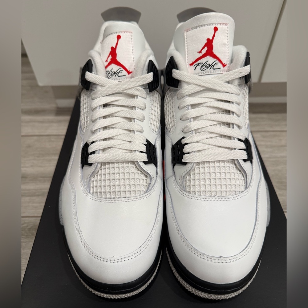 Air Jordan 4 Retro OG White Cement FV5029-100 Summit Fire Red Tech Grey Black 12 - Picture 5 of 12